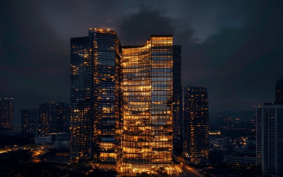 Premium real estate development at dusk